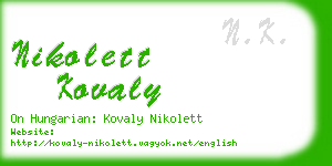 nikolett kovaly business card